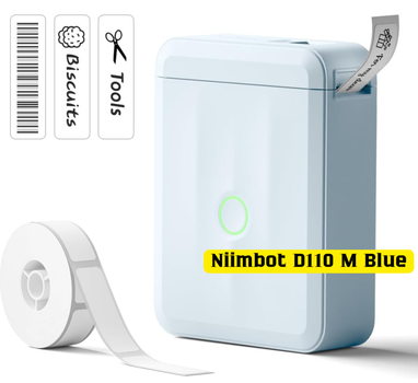 Портативний термопринтер наліпок Niimbot D110 M Blue Bluetooth, без чорнила, для смартфона (модель 1AA56301619)