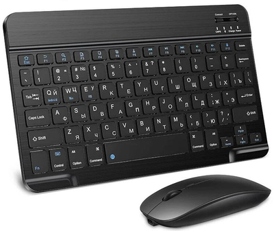 Клавиатура с мышкой Keyboard set AND 5370 для планшета телефона Bluetooth iPad iPhone Android Type-C Черный