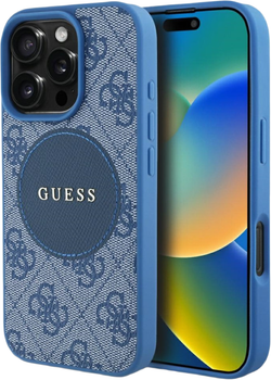 Панель Guess 4G Circle Classic Logo MagSafe для Apple iPhone 16 Pro Max Blue (3666339426651)