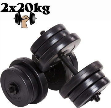 Гантели композитные наборные Infinito 2×20 кг Heavy Edition (набор 40 кг, антиударные ABS диски)