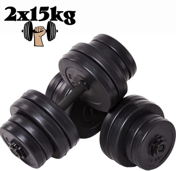 Гантелі композитні набірні Infinito 2×15 кг Heavy Edition (набір 30 кг, антиударні ABS диски)