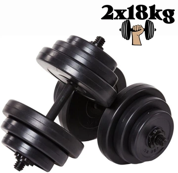 Гантели композитные наборные Infinito 2×18 кг Heavy Edition (набор 36 кг, антиударные ABS диски)