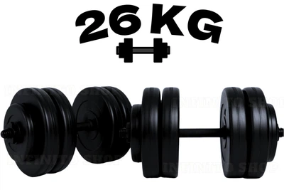 Гантелі композитні набірні 26 кг (2×13 кг) WCG Titan Edition, пластиковий гриф Ø30 мм (антиударні диски)