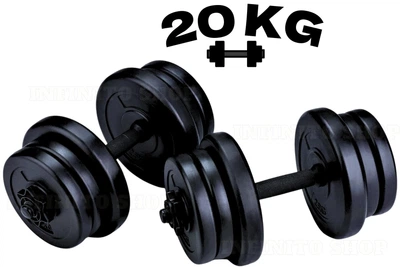 Гантелі композитні набірні 20 кг (2×10 кг) WCG Titan Edition, пластиковий гриф Ø30 мм (антиударні диски)
