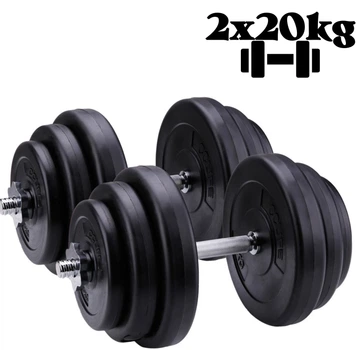 Гантели композитные наборные Infinito 2×20 кг Steel Edition (стальной гриф, набор 40 кг)