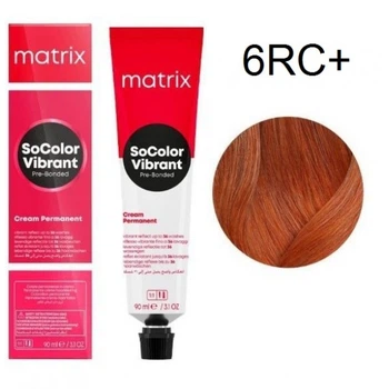 Краска Matrix SoColor Vibrant Pre-Bonded Cream Permanent - 6RC+ темний блондин червоно-мідний інтенсивний-90мл.