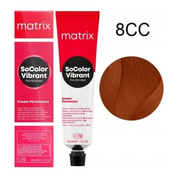 Краска Matrix SoColor Vibrant Pre-Bonded Cream Permanent - 8CC cвітлий блондин мідний інтенсивний-90мл.