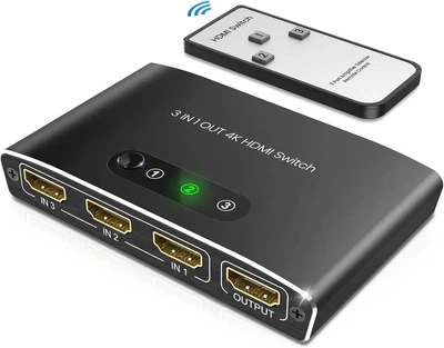 Разветвитель HDMI VWRHAR HW-006. 3-портовый переключатель HDMI 4K 3D 1080P HDR с PS5 PS4 Xbox
