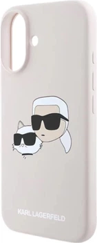 Etui plecki Karl Lagerfeld Karl & Choupette Head na Apple iPhone 16 Plus z MagSafe Różowy (3666339319571)