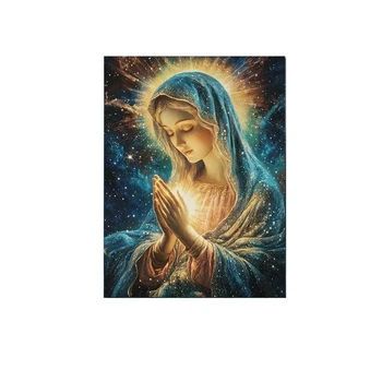 Картина холст Дева Мария в молитве 40x30 см. Разноцветный