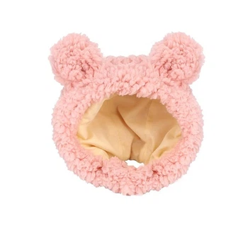 Теплая шапка Teddy для котов и щенков с застежкой-липучкой One size, Розовый