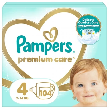 Подгузники Pampers Premium Care Maxi Размер 4 (9-14 кг) 104 шт (4015400465447) (6909)