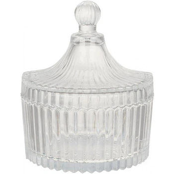 Цукорниця скляна "Crystal Glass" 250мл зі скляною кришкою (5297)