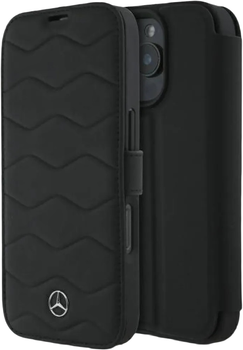 Чехол-книжка Mercedes MB Waves Leather для Apple iPhone 16 Pro Max Black (MEBKP16X23RWRSK)