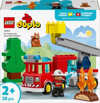 Klocki LEGO DUPLO Town Wóz strażacki z wężem i strażakiem 28 elementów (10473)