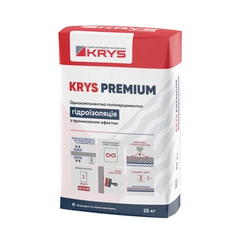 Полімерцементна гідроізоляція з проникаючою дією KRYS PREMIUM, 25 кг, колір білий