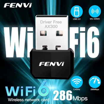 Бездротовий USB-адаптер Fenvi FU-AX300 Wi-Fi 6 Mini, 2,4 ГГц, до 286 Мбіт/с, Plug and Play(DL_B33B9D188CFC)