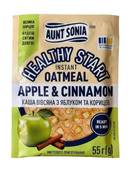 Каша овсяная быстрого приготовления Тетя Соня с яблоком и корицей, 55 г