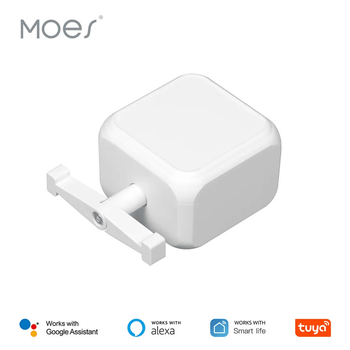 Толкатель, нажиматель кнопок, клавиш Moes Smart Fingerbot, приложение Tuya, Moes, связь через Bluetooth