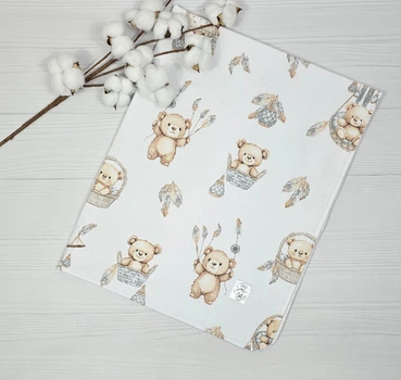 Непромокаемая пеленка многоразовая 80×100 для новорожденных a.l.babybox Мишкена сказка