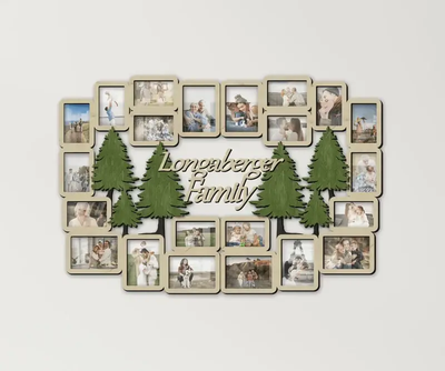 Фоторамка-колаж The Frame Depot з лісом для сімейних фото Бежевий (tree_pine_xl_collage)