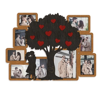 Фоторамка-коллаж The Frame Depot Дерево любви с инициалами на 9 фото Светло-коричневый (love_tree_collage)