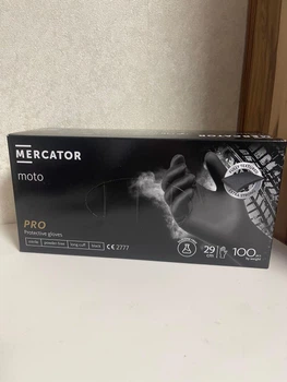 Супер міцні рукавички нітрилові Moto Mercator Ideall Nitrile, M щільність 9.3 г. - чорні (100 шт)
