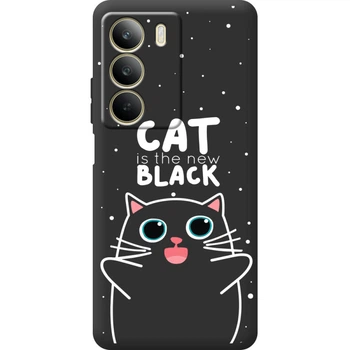 Силіконовий Чорний Чохол з Картинкою для Realme C71 Принт (Кіт, Cat) (69058-ysb114)