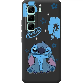 Силиконовый Черный Чехол с Картинкой для Infinix Hot 60 Pro Принт (Стич, Stitch) (69445-ysb012)