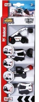Zestaw metalowych modelek Maisto Mini Work Machines Bobcat 1:64 4 szt MST12435 (90159124351)