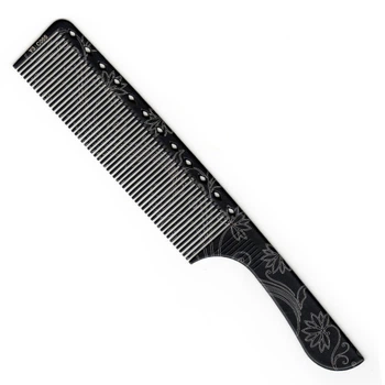Длиннозубая расческа с ручкой Y3 carbon laser ET 21,5 см. (Y3-C065)