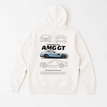 Чоловіче худі з принтом Mercedes AMG GT, Білий, S