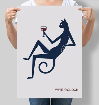 Постер интерьерный для кухни Wine O'Clock Время вина А3 30х42 см (INNERPOSTER057_А3)
