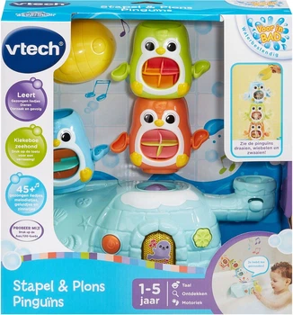 Іграшка для ванни Vtech інтерактивна Stack & Splash Пінгвіни 80-572123 (3417765721236)