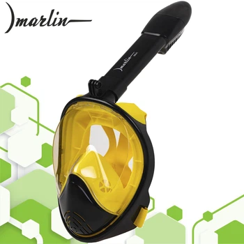 Полнолицевая маска для снорклинга Marlin SEA black/yellow/yellow S/M