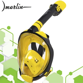 Полнолицевая маска для плавания Marlin TRAVEL black/yellow/yellow L/XL