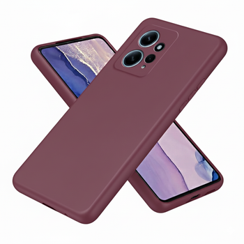 Чехол Fiji Full Soft Premium для Xiaomi Redmi 12 противоударный бампер с микрофиброй Bordo
