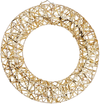 Stroik świecący Home Styling Collection 839516 Wieniec świąteczny 20 LED 30 cm Złoty (8721037680028)