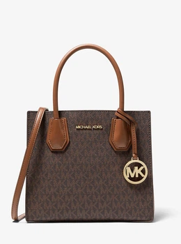 Сумка Mercer Medium Logo and Leather Accordion Crossbody Bag Michael Kors