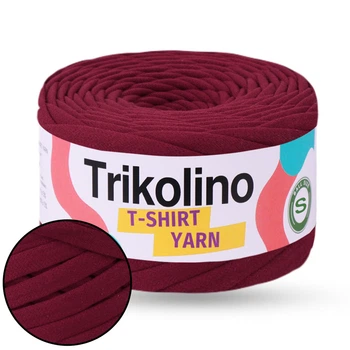 Трикотажная пряжа Trikolino 7-9mm S, Бордо, 30м, для вязания корзин, ковриков, сумок, косметичек, Триколино