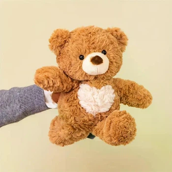 М`яка іграшка Ведмедик коричневий із сердечком 35 см
