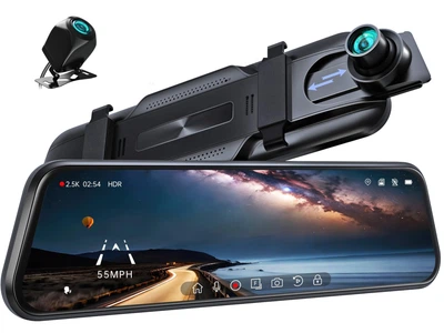 Відеореєстратор дзеркало 10" сенсор Full HD L1028i з виносною камерою заднього виду