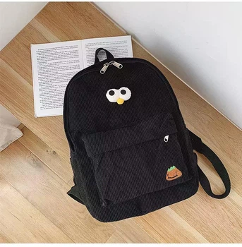 Жіночий вельветовий рюкзак 1245 Black