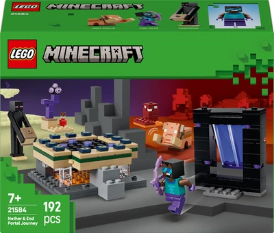Zestaw klocków LEGO Minecraft Podróż przez portal Netheru i Kresu 192 elementy (21584)