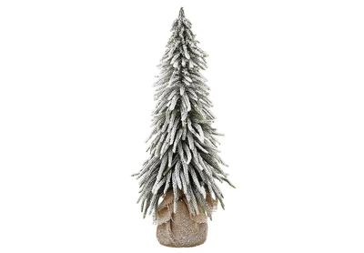 Елка декоративная заснеженная в джутовом мешочке, 22*22*60см (122-220)