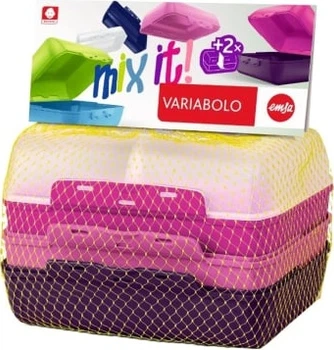 Набір прямокутних контейнерів Emsa Variabolo Girls 4 предмета (4009049431727)