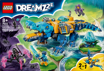 Zestaw klocków LEGO DREAMZZZ Krokodylołódź podwodna 1107 elementów (71512)