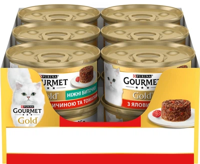 Корм Gourmet Gold биточки з яловичиною та томатом 85 г