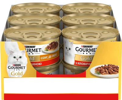 Корм Gourmet Gold у соусі де-люкс з яловичиною 85 г