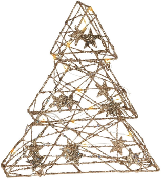 Świecąca figurka Vilde 839087 Choinka 14 LED 29 cm Złoty (8720573009171)